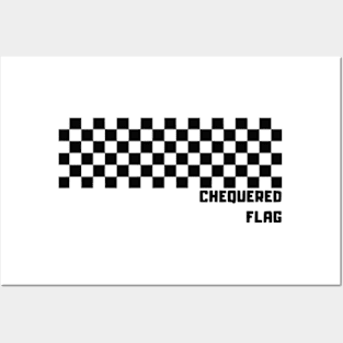 Chequered Flag Text Posters and Art